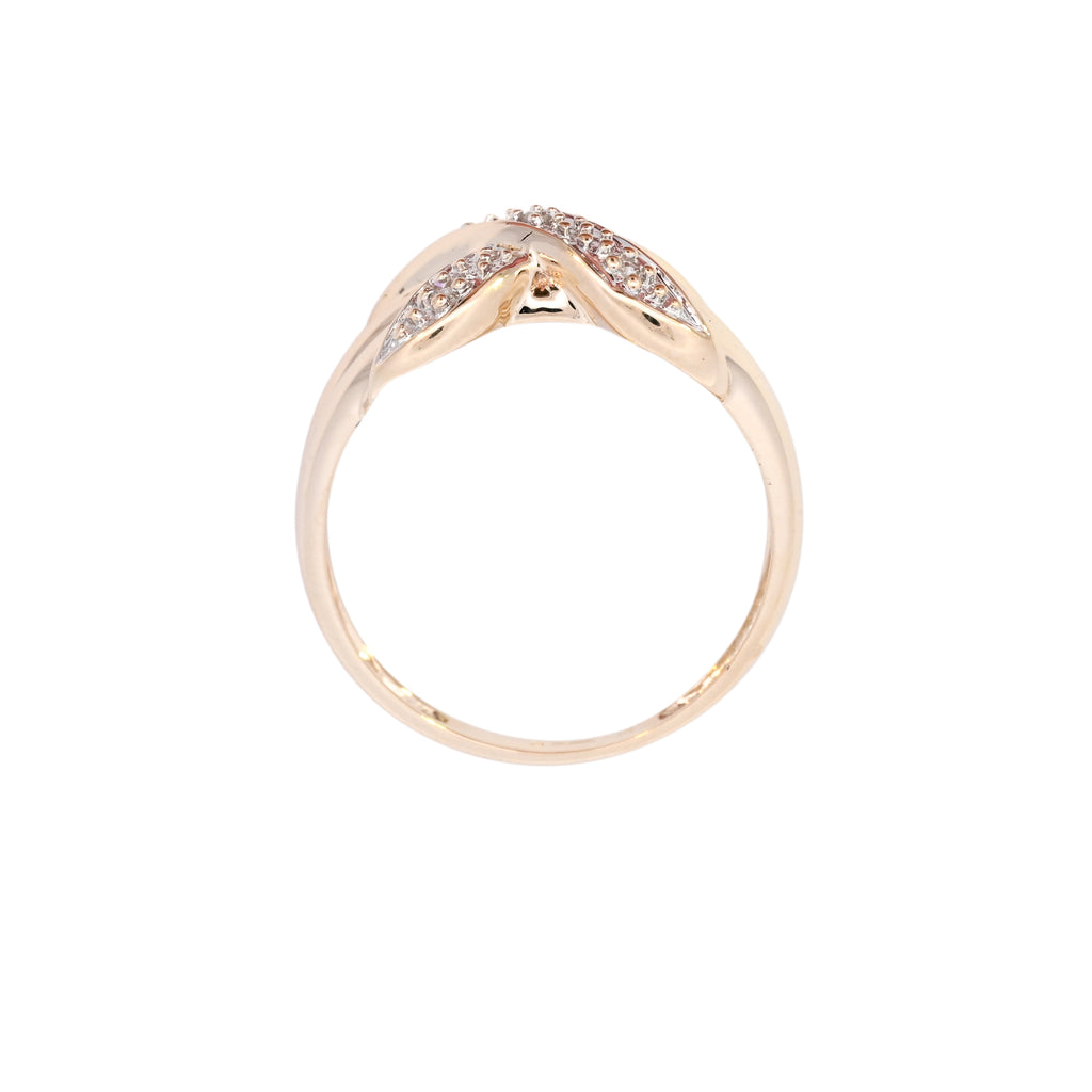 9ct Yellow Gold Diamond Kiss Crossover Ring (SH24-017)