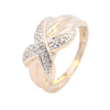 9ct Yellow Gold Diamond Kiss Crossover Ring