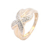 9ct Yellow Gold Diamond Kiss Crossover Ring (SH24-017)