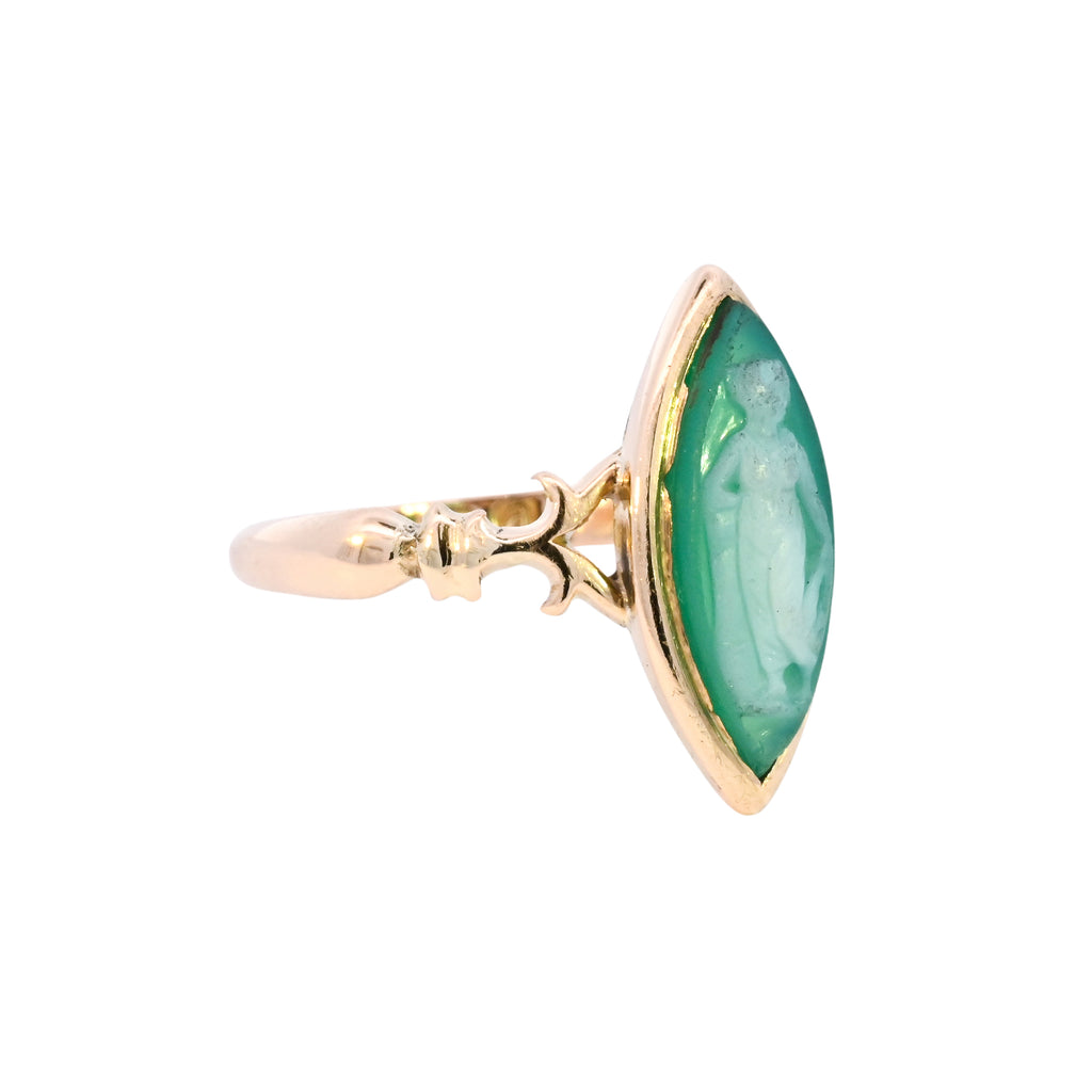 Antique 18ct Gold Birmingham 1900 Cameo Ring (SH24-187)