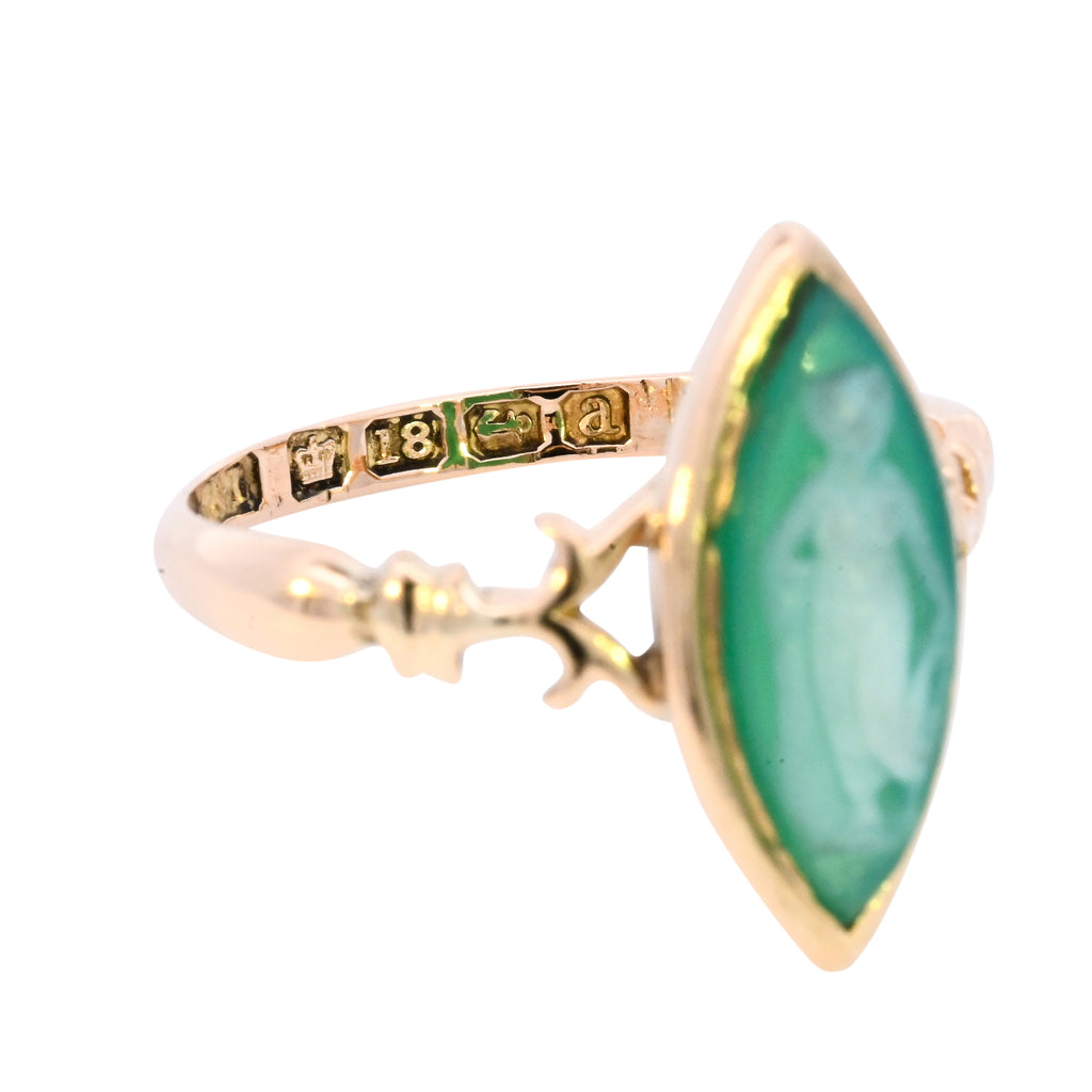 Antique 18ct Gold Birmingham 1900 Cameo Ring (SH24-187)