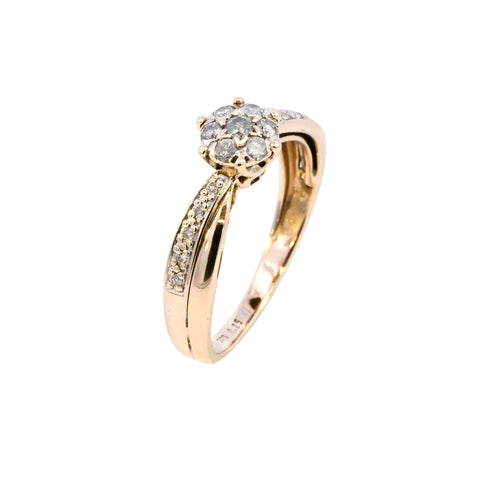 9ct Two Tone Gold 0.25ct Diamond Cluster Ring (SH24-197)
