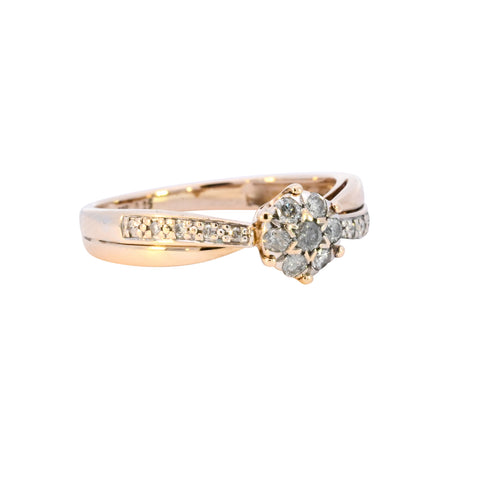 9ct Two Tone Gold 0.25ct Diamond Cluster Ring (SH24-197)