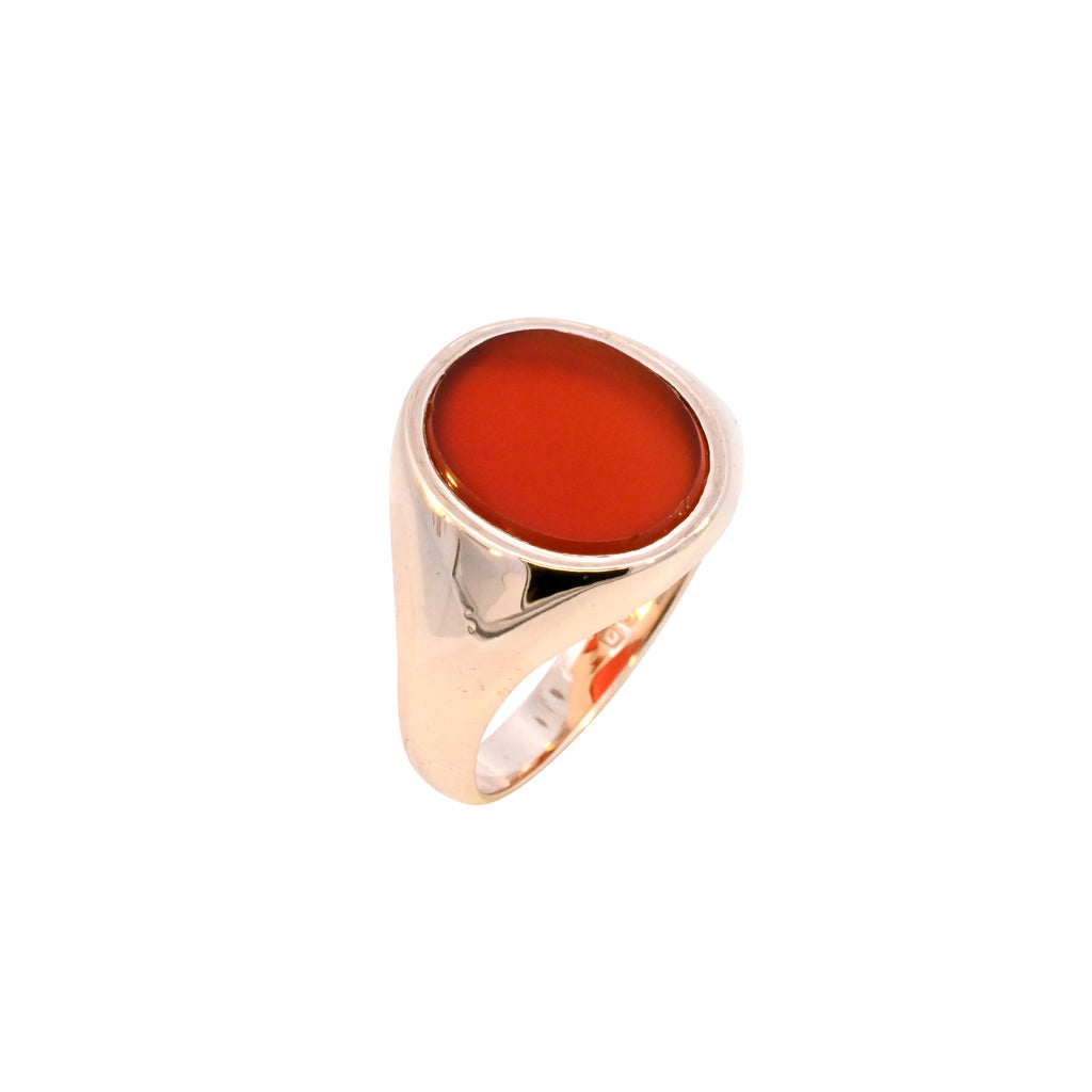 9ct Yellow Gold Carnelian set Signet (SH24-208)