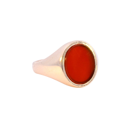 9ct Yellow Gold Carnelian set Signet (SH24-208)