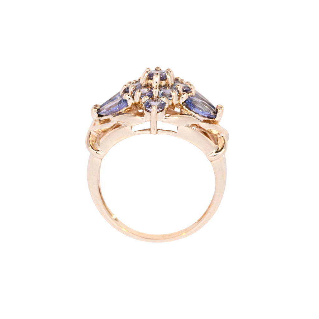 9ct Yellow Gold Tanzanite Cluster Ring (SH24-023)