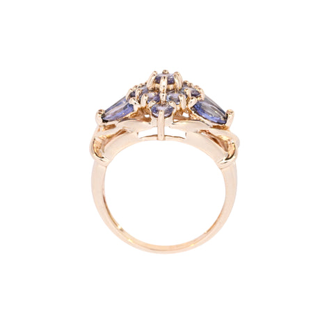 9ct Yellow Gold Tanzanite Cluster Ring (SH24-023)