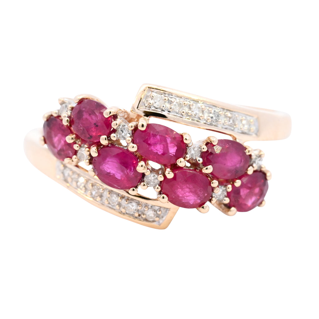 9ct Yellow Gold Ruby & Diamond Ring (SH24-024)