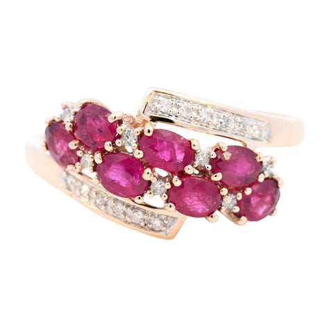 9ct Yellow Gold Ruby & Diamond Ring (SH24-024)