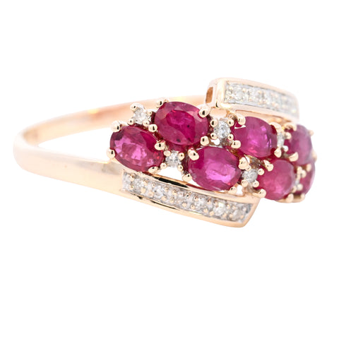 9ct Yellow Gold Ruby & Diamond Ring (SH24-024)