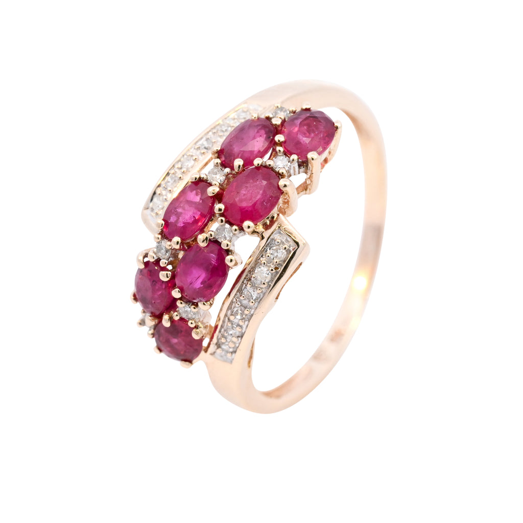 9ct Yellow Gold Ruby & Diamond Ring (SH24-024)
