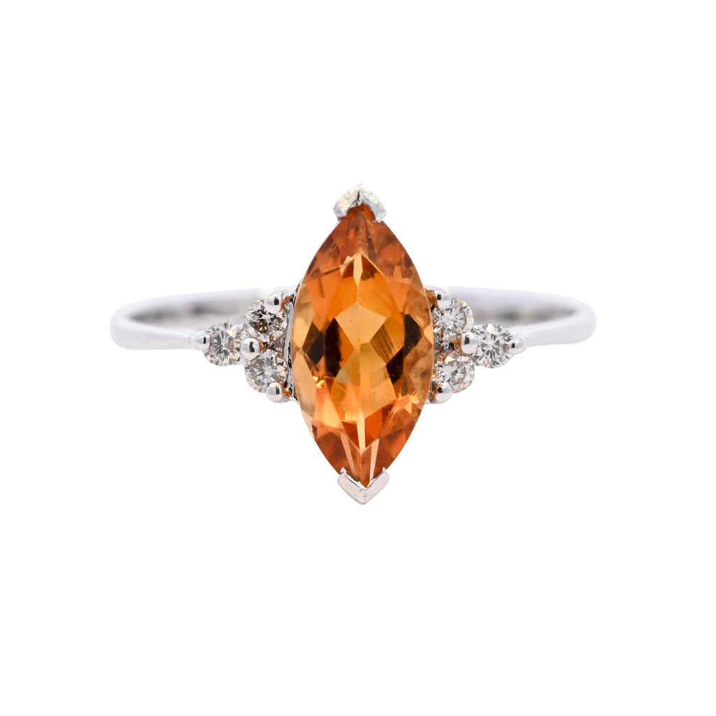 18k White Gold Citrine & Diamond Ring (SH24-027)