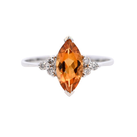18k White Gold Citrine & Diamond Ring (SH24-027)
