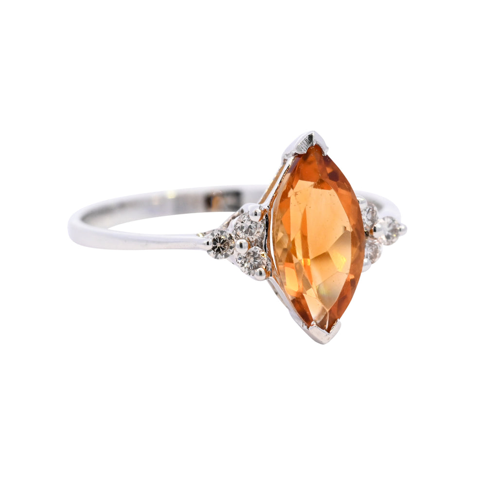 18k White Gold Citrine & Diamond Ring (SH24-027)