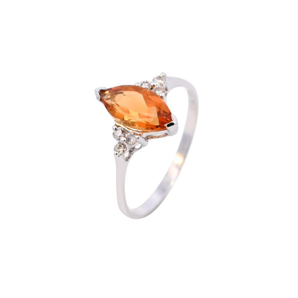 18k White Gold Citrine & Diamond Ring (SH24-027)