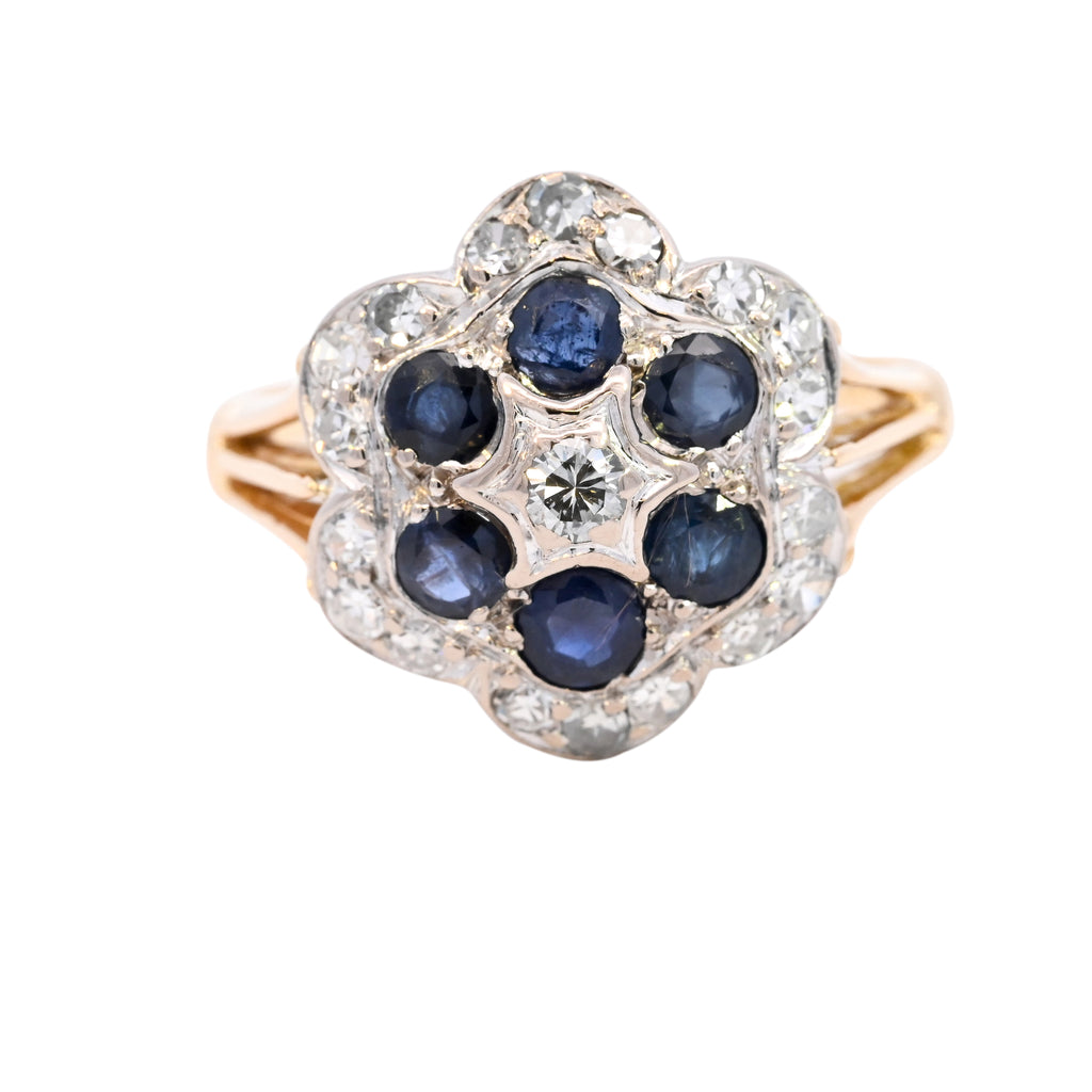 18ct Yellow Gold Sapphire & Diamond Ring (SH24-030)
