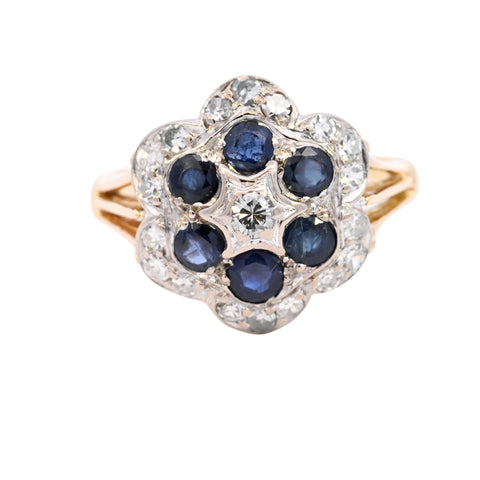18ct Yellow Gold Sapphire & Diamond Ring (SH24-030)