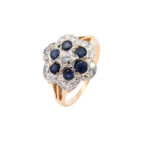 18ct Yellow Gold Sapphire & Diamond Ring (SH24-030)