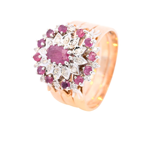 9ct Yellow Gold Ruby & Diamond Stacking Ring (SH24-031)