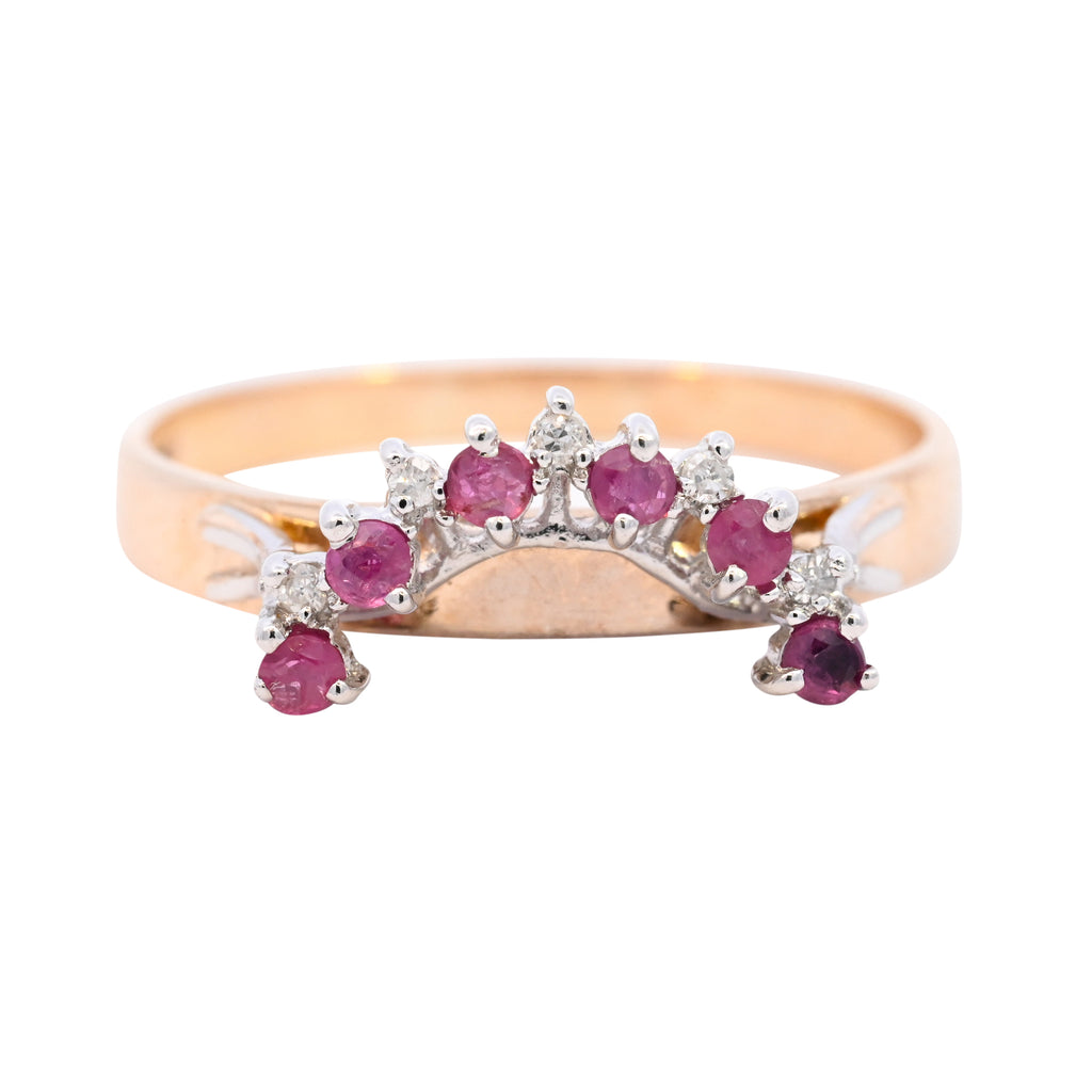 9ct Yellow Gold Ruby & Diamond Stacking Ring (SH24-031)