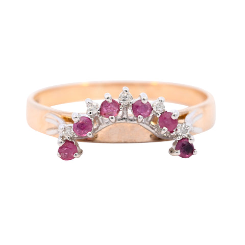 9ct Yellow Gold Ruby & Diamond Stacking Ring (SH24-031)