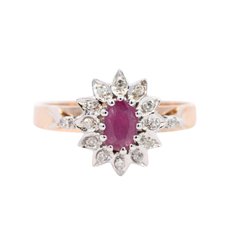 9ct Yellow Gold Ruby & Diamond Stacking Ring (SH24-031)
