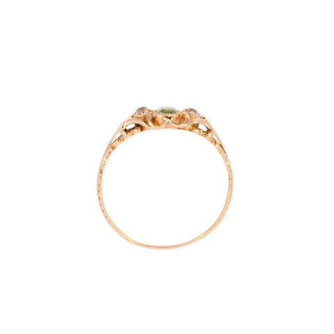 Antique Gold Emerald & Diamond Ring (SH24-032)