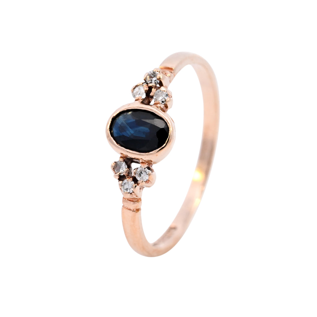9ct Yellow Gold Sapphire & Diamond Ring (SH24-041)