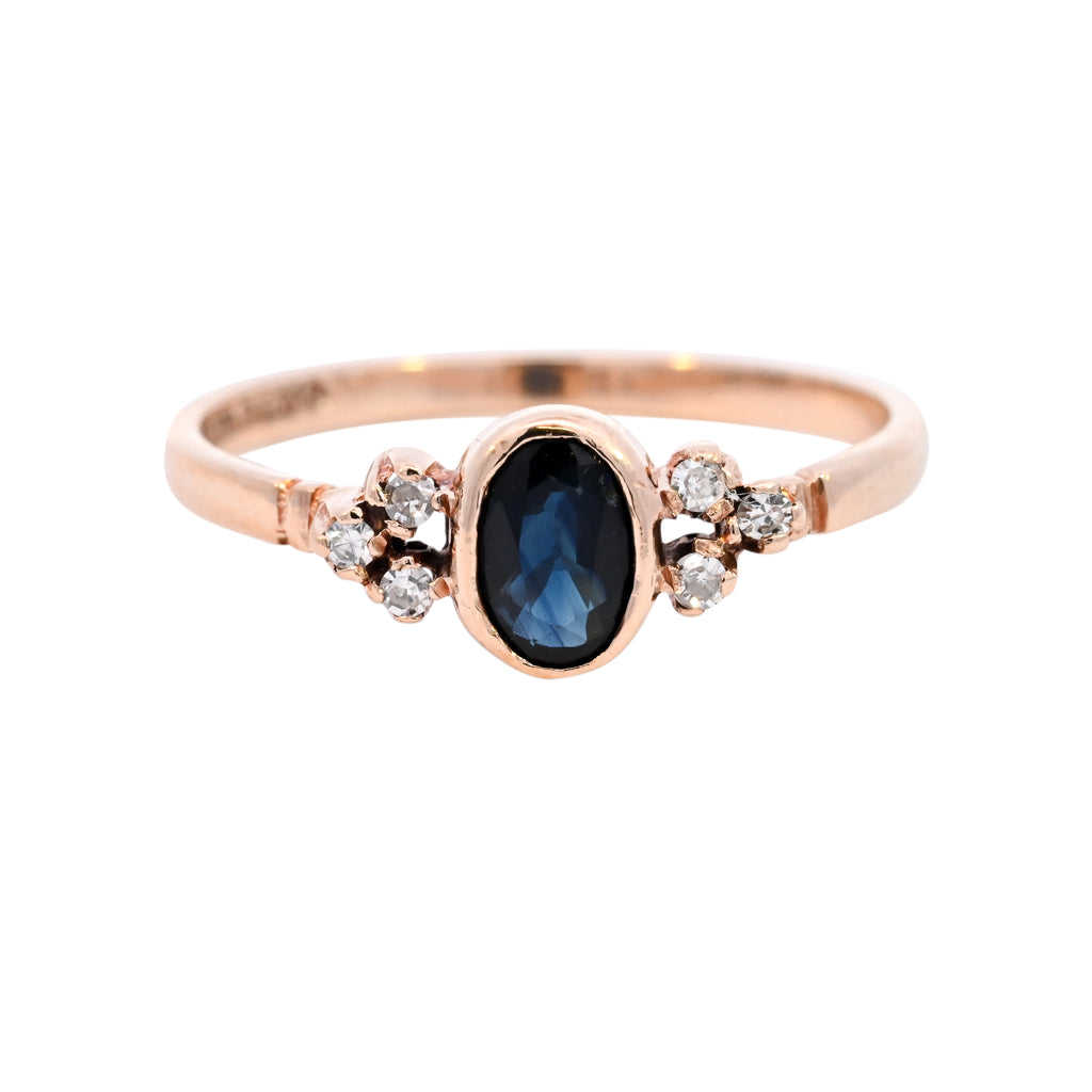 9ct Yellow Gold Sapphire & Diamond Ring (SH24-041)