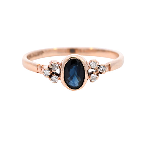 9ct Yellow Gold Sapphire & Diamond Ring (SH24-041)
