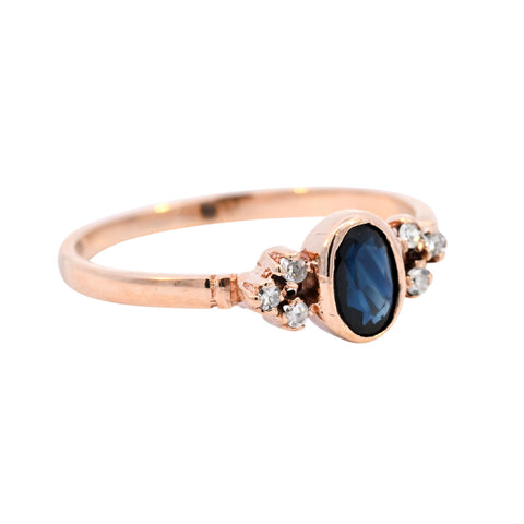 9ct Yellow Gold Sapphire & Diamond Ring (SH24-041)