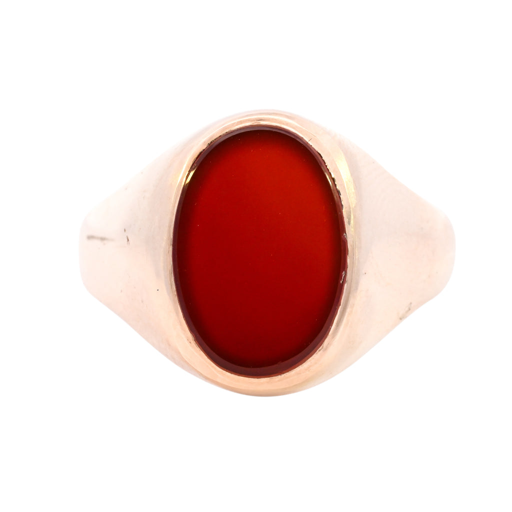 9ct Yellow Gold London 1973 Carnelian Signet