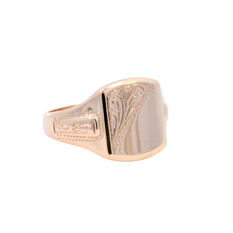 9ct Yellow Gold Cushion Signet (SH24-047)