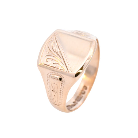 9ct Yellow Gold Cushion Signet (SH24-047)