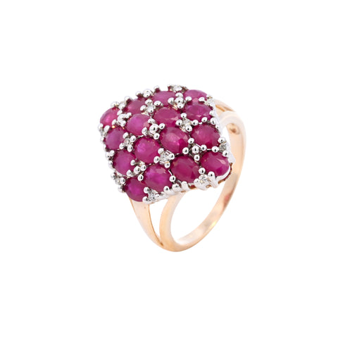 9ct Yellow Gold Ruby & Diamond Ring (SH24-052)