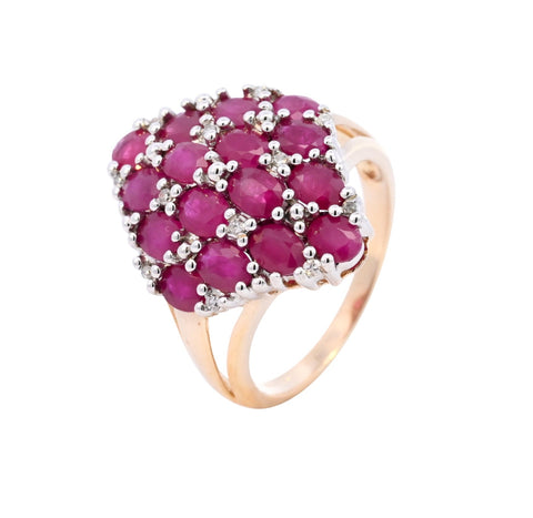 9ct Yellow Gold Ruby & Diamond Ring