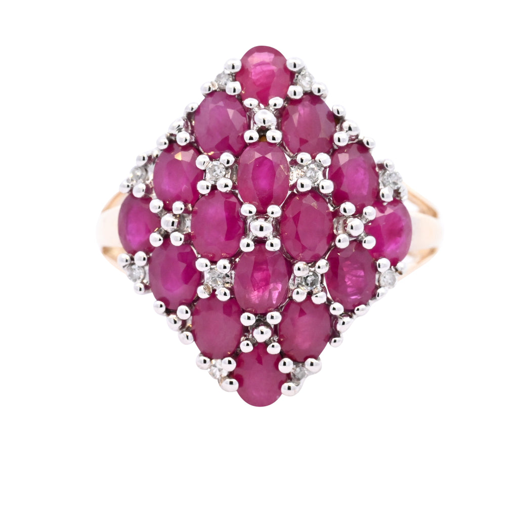 9ct Yellow Gold Ruby & Diamond Ring (SH24-052)