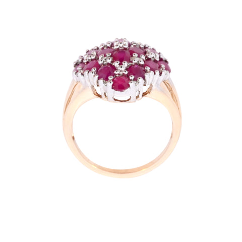 9ct Yellow Gold Ruby & Diamond Ring