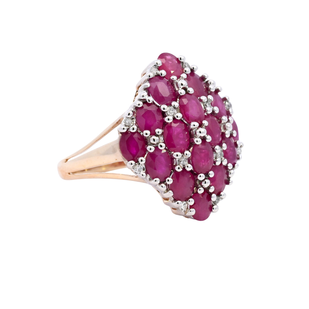 9ct Yellow Gold Ruby & Diamond Ring