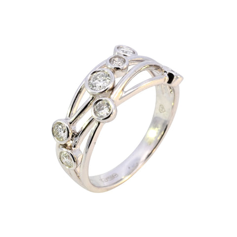 18ct White Gold 0.50ct Diamond Bubble Ring