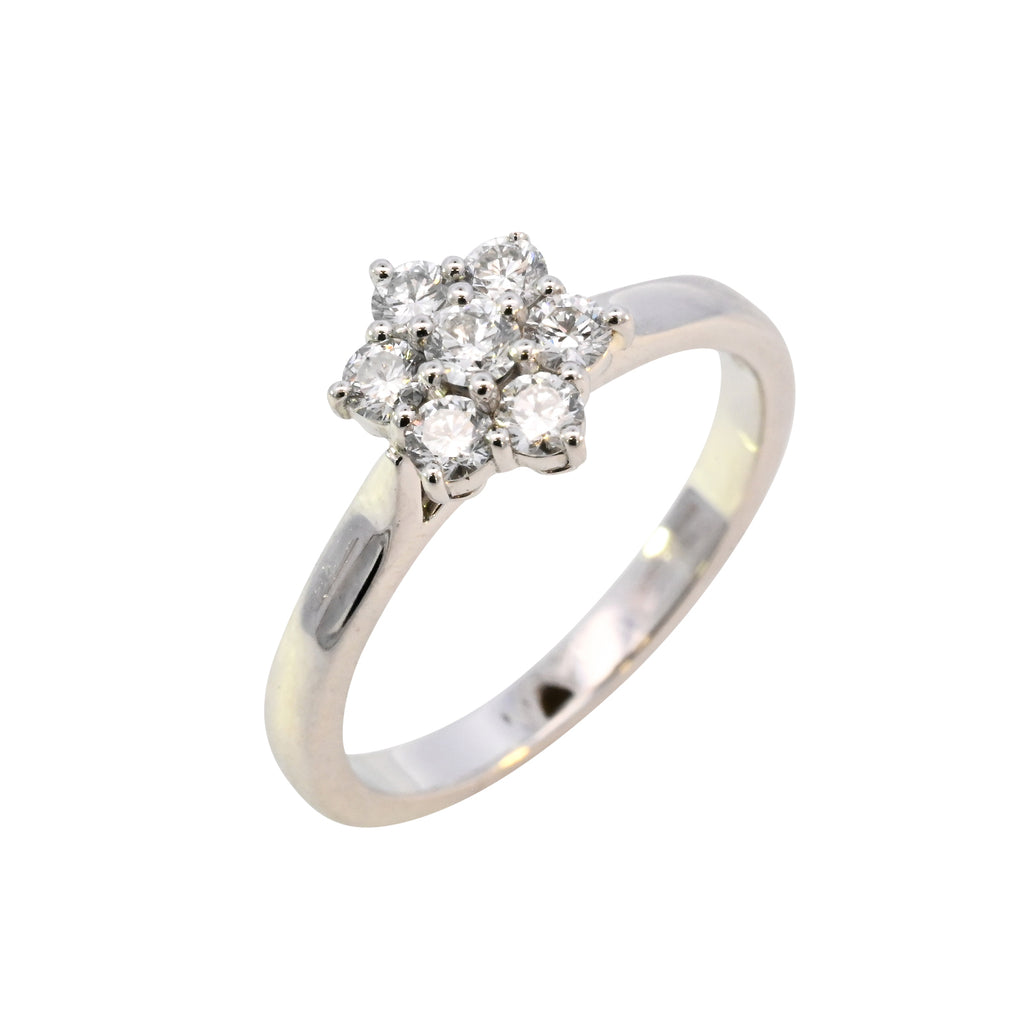 Platinum 0.51ct Diamond Daisy Cluster Ring (WS24-023)