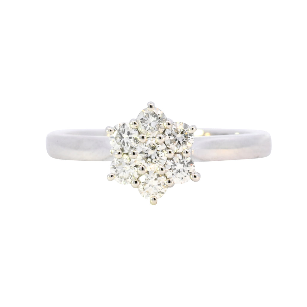 Platinum 0.51ct Diamond Daisy Cluster Ring (WS24-023)