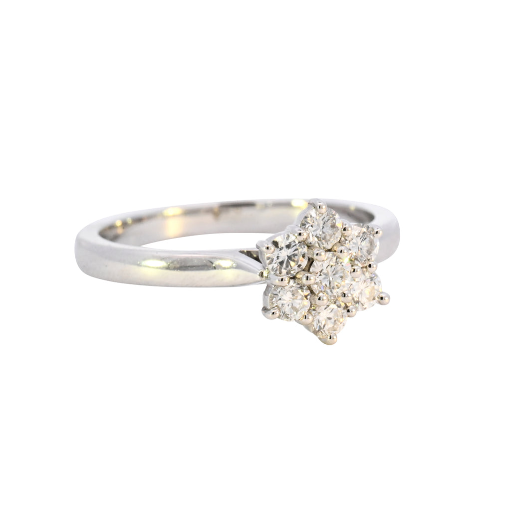 Platinum 0.51ct Diamond Daisy Cluster Ring (WS24-023)