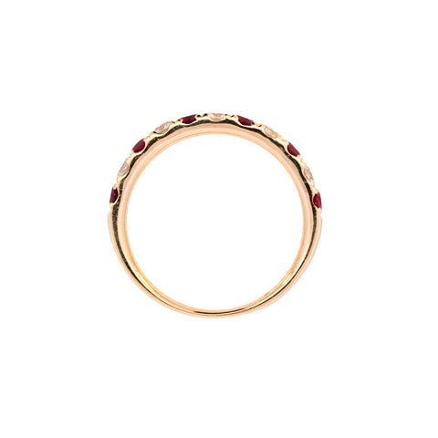 18ct Yellow Gold Ruby & Diamond Half Eternity (SS24-013)