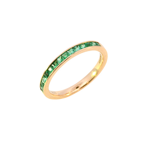 18ct Yellow Gold Emerald Half Eternity (SS24-016)