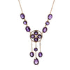 Antique 9ct Gold Amethyst & Pearl Necklet