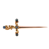 Antique 15ct Gold Sapphire & Diamond Sword Brooch (SH24-533)