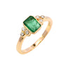 18ct Yellow Gold Emerald & Diamond Ring