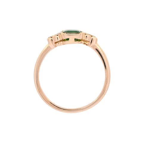 18ct Yellow Gold Emerald & Diamond Ring