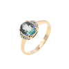 9ct Yellow Gold Blue Topaz & Diamond Ring (SH24-536)